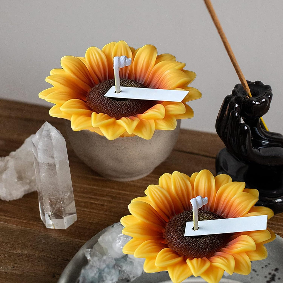 Wehous 2PCS Large Sunflower Silicone Molds, 3D Flower Silicone Molds for Chocolate Fondant Cake