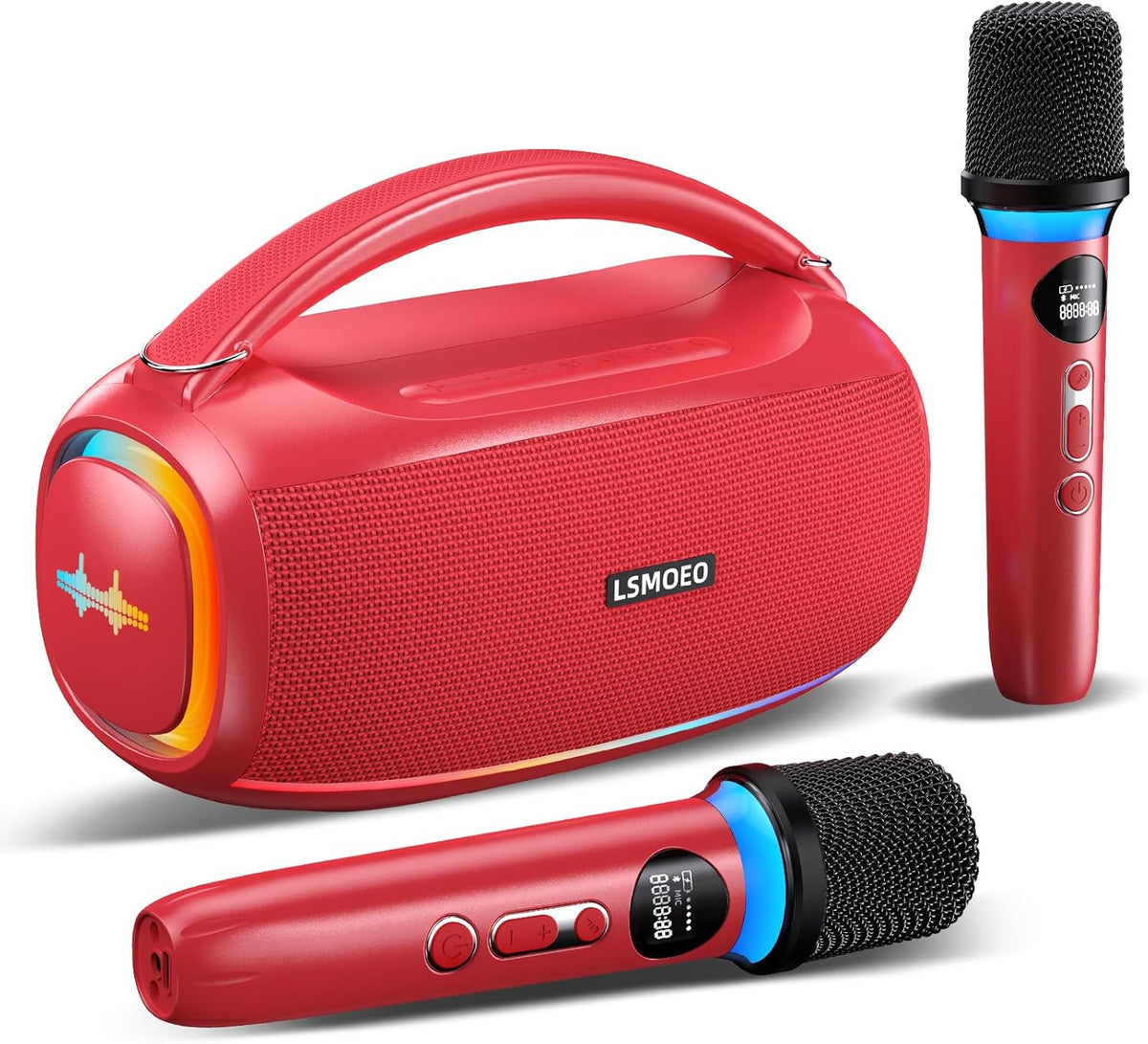 Karaoke Machine for Adults and Kids,Portable Bluetooth 2 Wireless Karaoke Microphone with