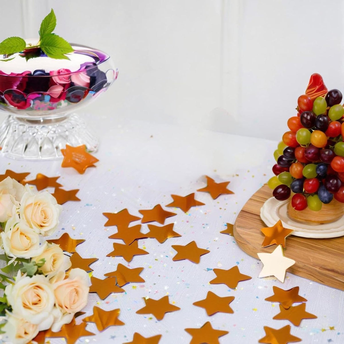 60g (2.11OZ) Orange Star Confetti - Ideal Stars Table Confetti for Party Decorations, Weddings, and