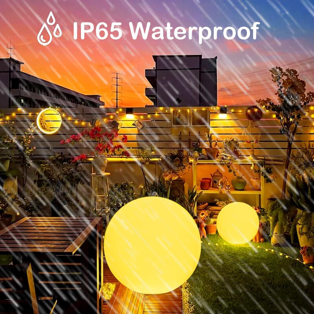 16 Inch Ultra-Fun LED Ball Light, Rechargeable Globe Floor Lamp w/Remote, 16 RGB Color Changing LED