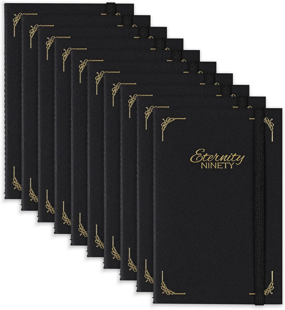 New York Central Eternity Ninety Flat Book- 4x6" Sketch Watercolor Journal, Pack of 10- Black Soft