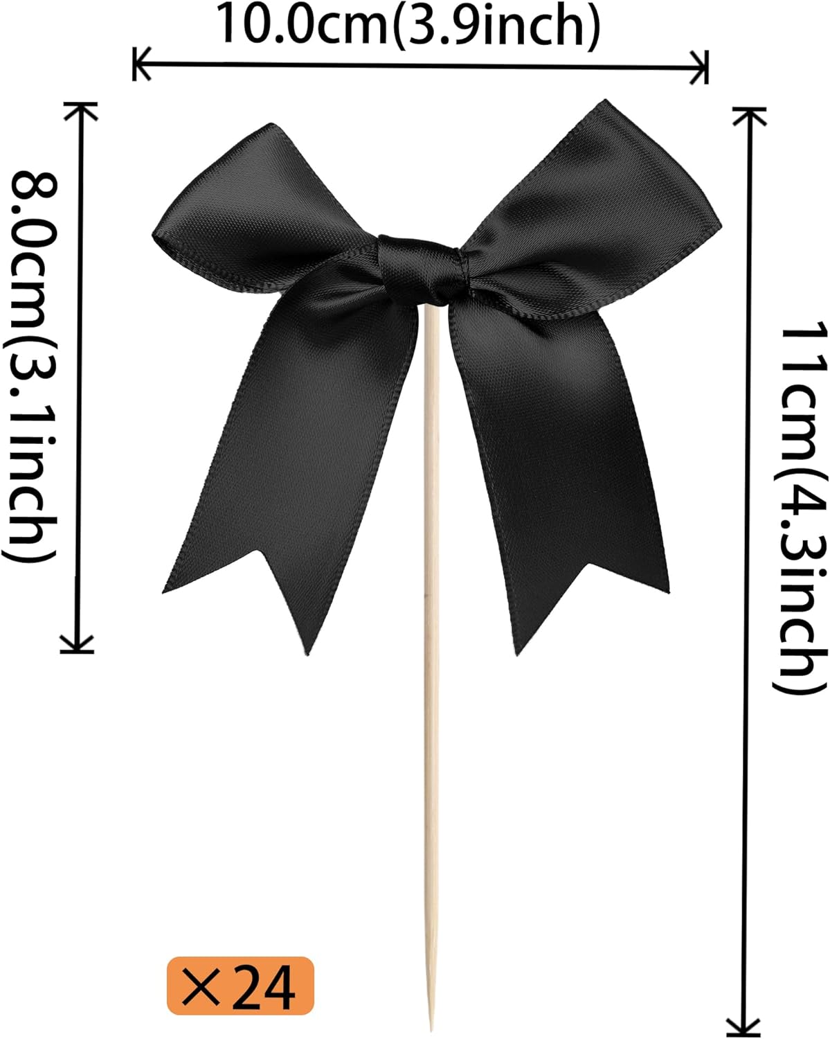 24 PCS Bow Cupcake Toppers Bowknot Cake Toppers Bow Cupcake Picks Bowknot Birthday Party