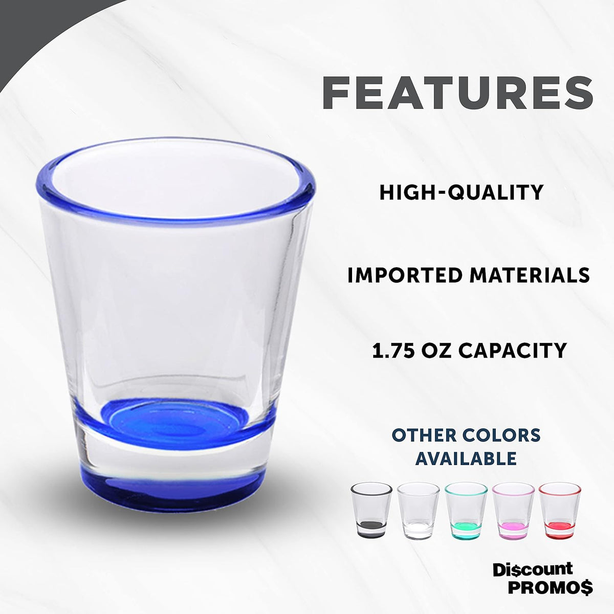 DISCOUNT PROMOS Shot Glasses Set 1.75 oz. Set of 10 Bulk Pack, Wedding Favor, Birthday Party