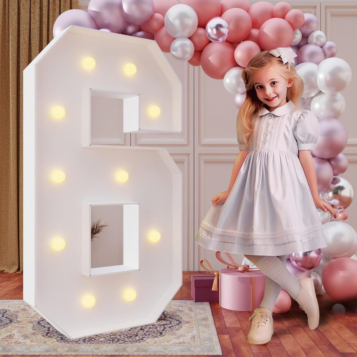 imprsv 4FT Marquee Numbers,DIY Light Up Numbers for 6th 16th Birthday Decorations, Party Party