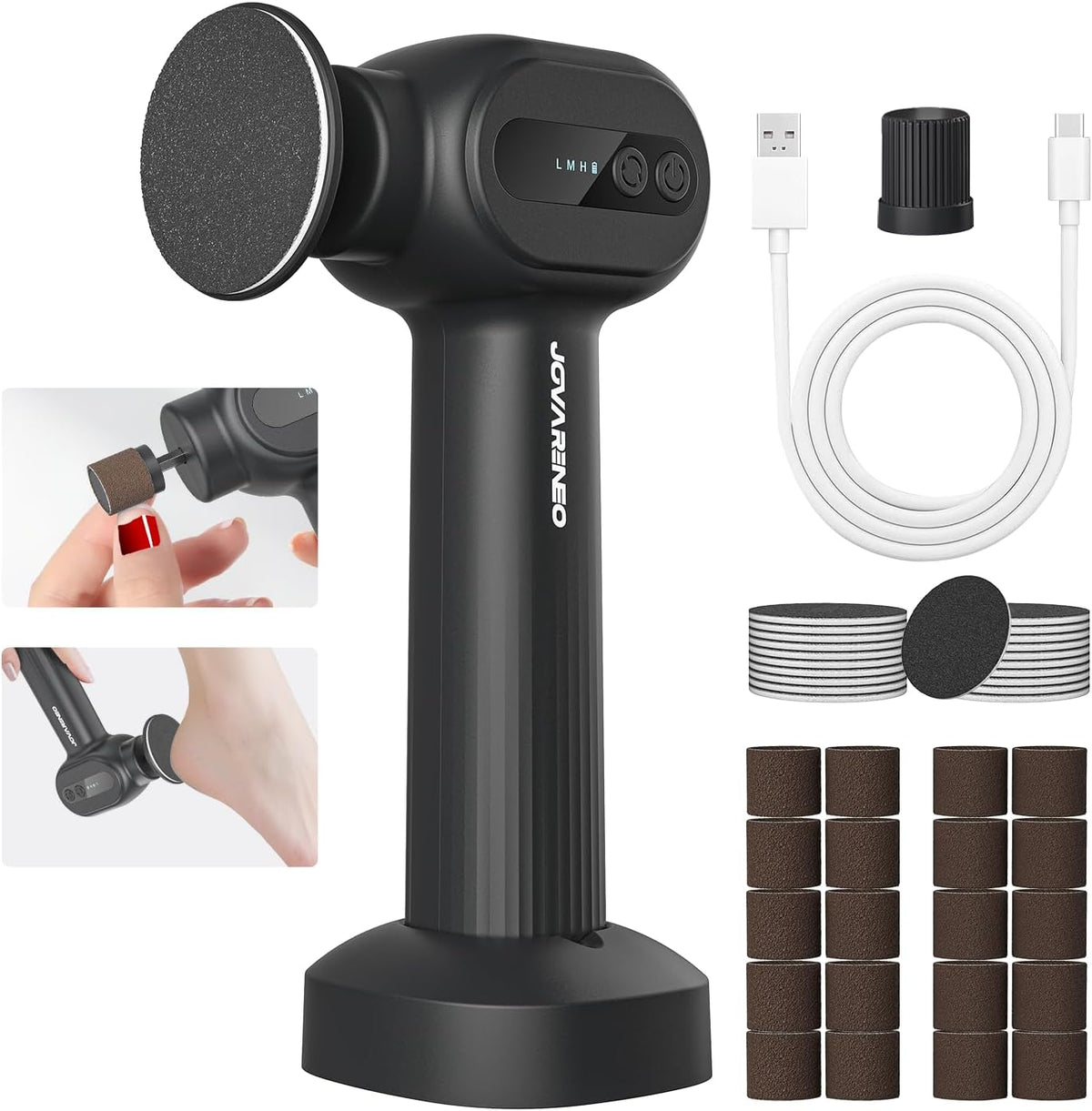 Electric Foot Callus Remover Rechargeable, Electronic Foot File Pedicure Tool, 2 in 1 Foot Grinder
