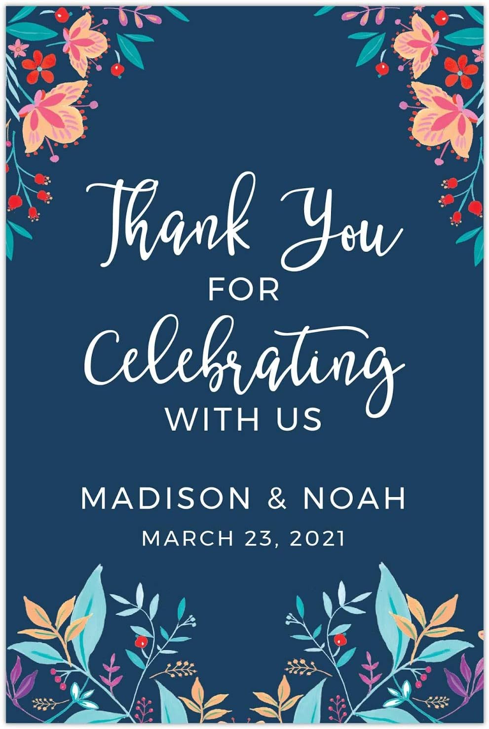 Andaz Press Personalized Extra Large Wedding Easel Board Party Sign, 12x18-inch, Vintage Bohemian