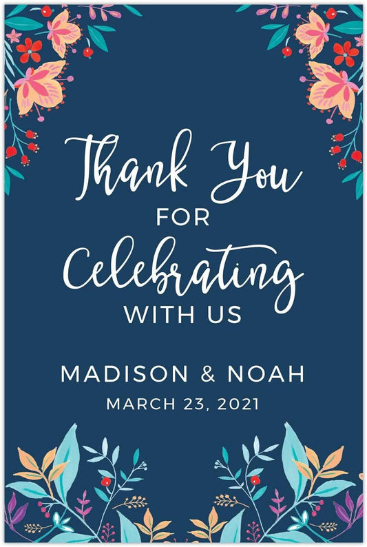 Andaz Press Personalized Extra Large Wedding Easel Board Party Sign, 12x18-inch, Vintage Bohemian