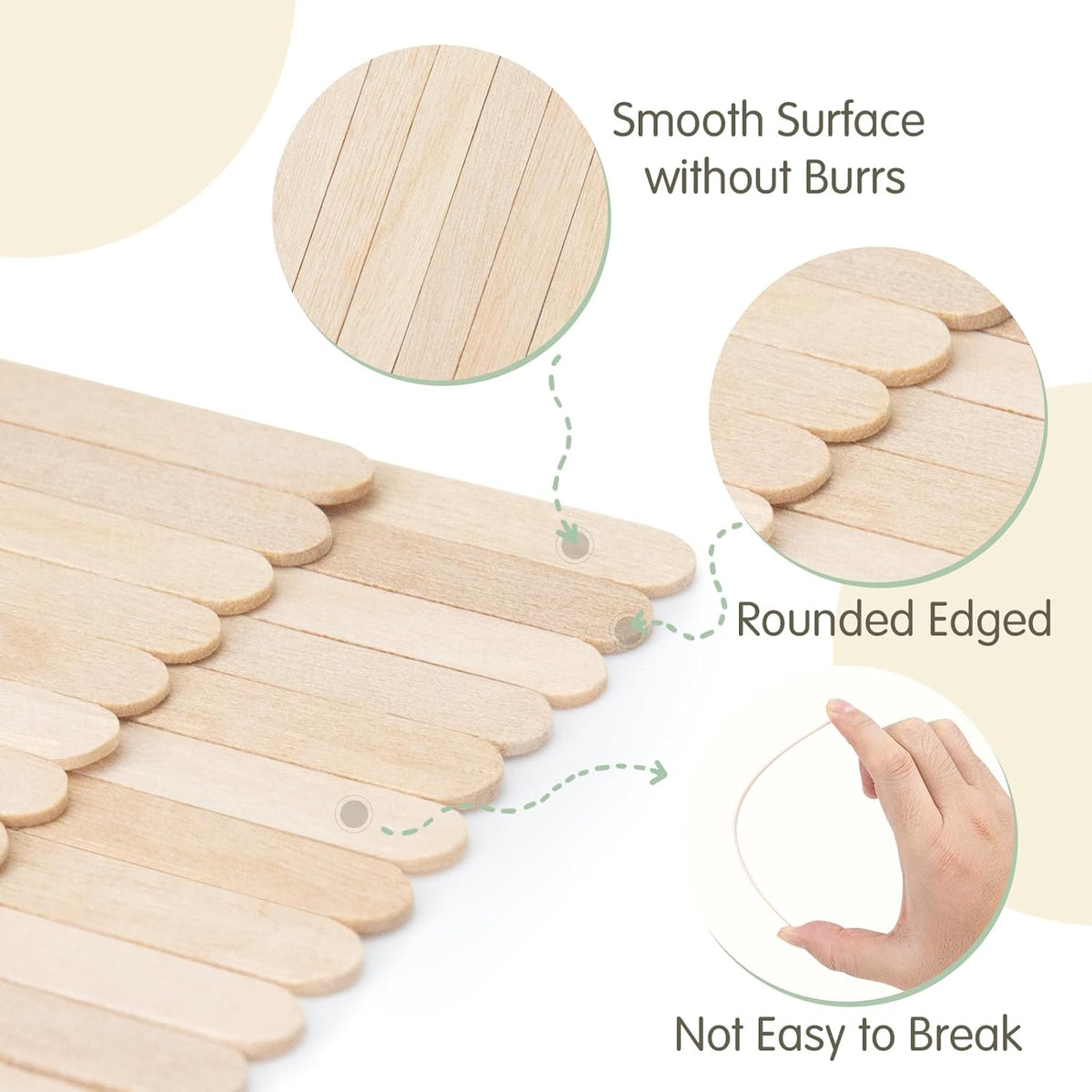 WISYOK 600 PCS Coffee Stirrers, 5.5 Inch Premium Birch Wood Sticks, Smooth Round Ends