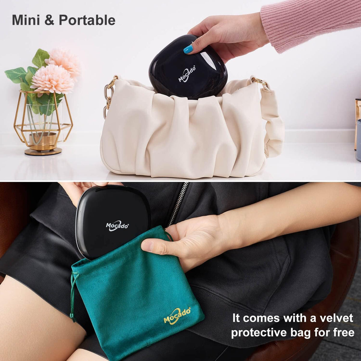 Compact LED Magnifying Travel Makeup-Mirror - 4 inches 1X/10X Magnification Small Hand Pocket