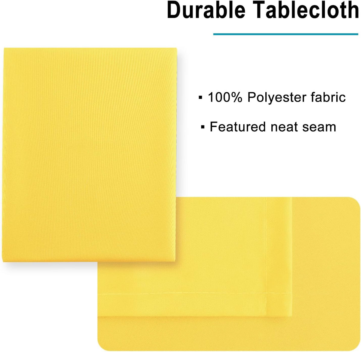 Hiasan Yellow Tablecloth for Rectangle Tables - Waterproof and Spillproof Washable Fabric Table