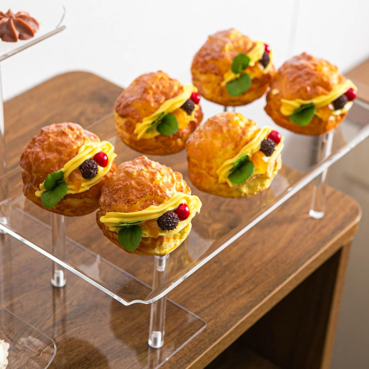 Acrylic Dessert Table Display Set, Clear Cupcake Stand, 3 Tiered Serving Trays and Platters, Buffet