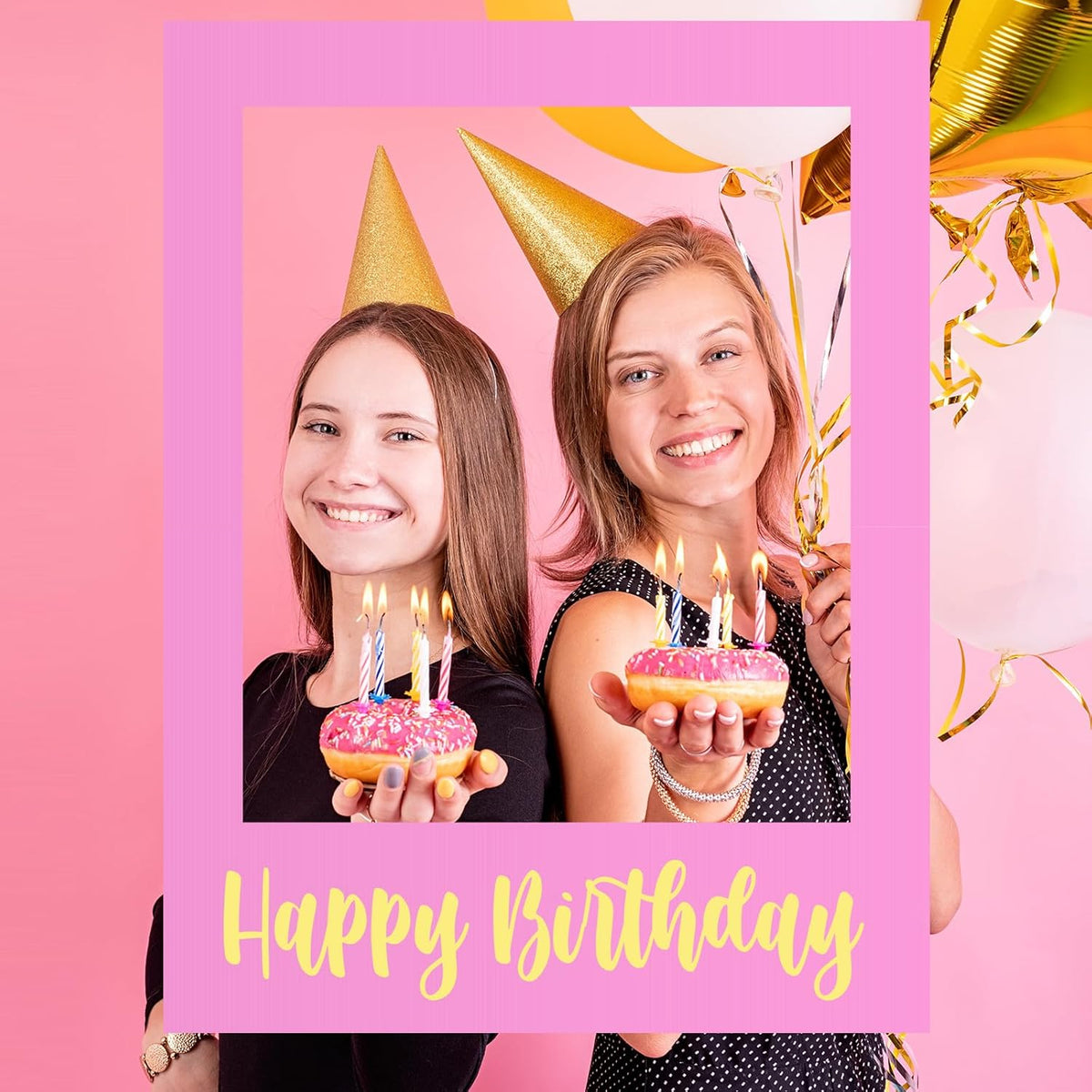 32 x 24 Inch Large Photo Booth Props Picture Frame Happy Birthday Party Frame DIY Cutouts Photo