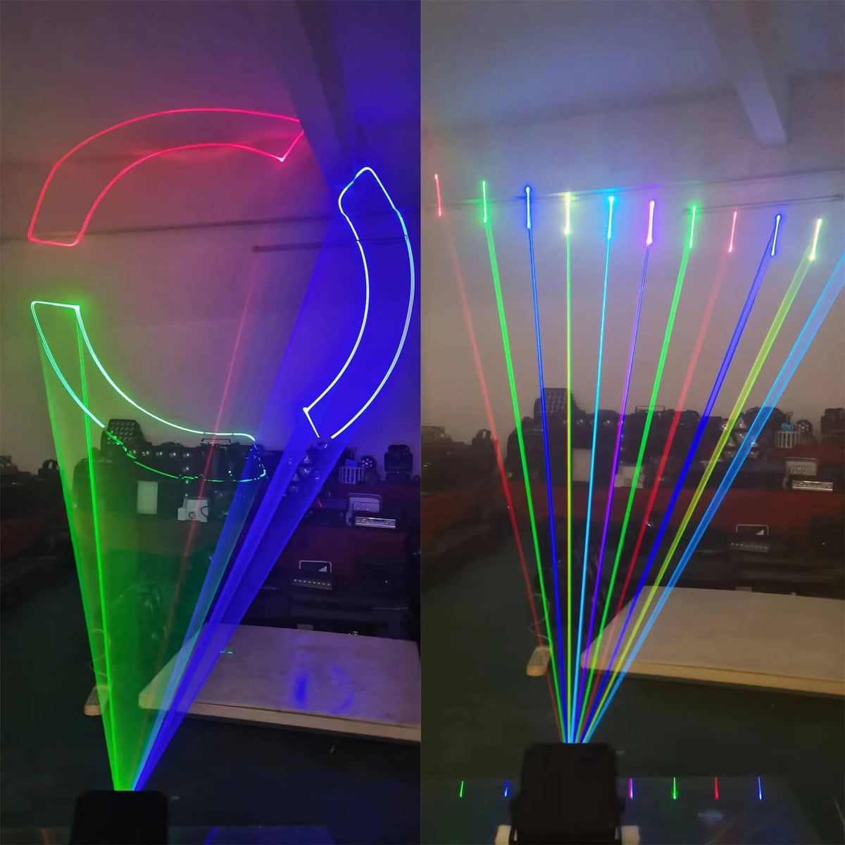 JUNMAN 2W 2000mw RGB Full Color Animation Stage Effect Light DJ Disco Stage Beam Lights for Party