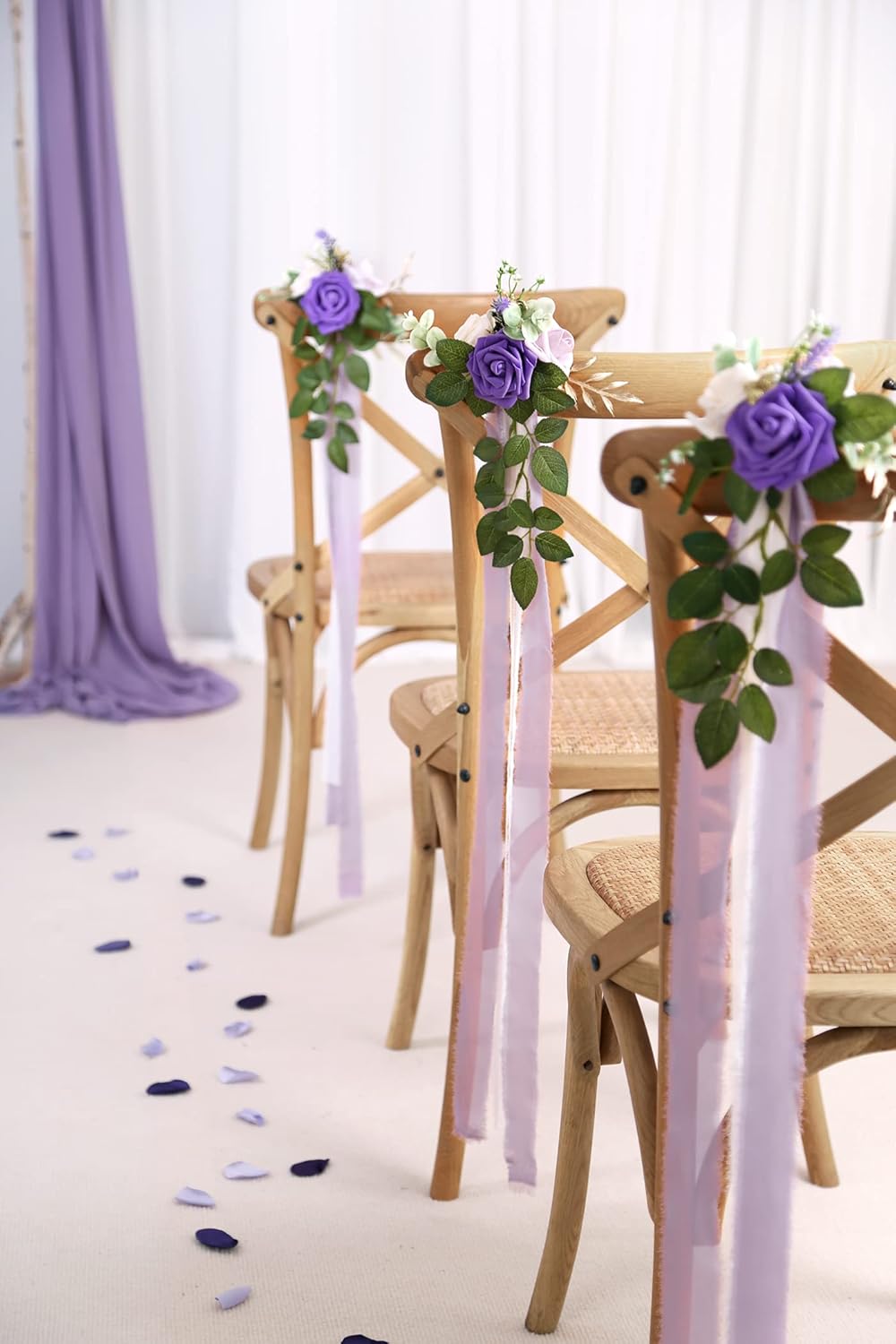 Wedding Aisle Decorations for Wedding Ceremony Set of 10 Pew Flowers for Church Chair Decorations