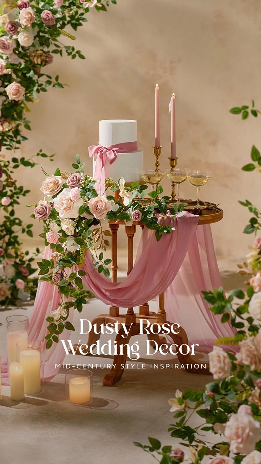Ling's Moment Artificial Flowers, 25Pcs 3" Roses in Dusty Rose Shades, Realistic DIY Foam Floral