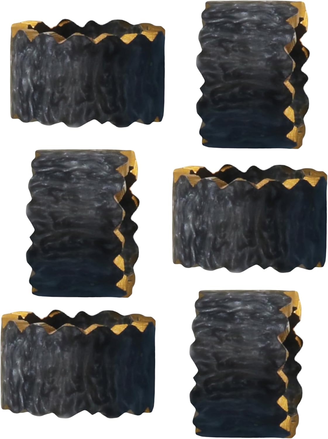 Epoxy Resin Napkin Holders for Cloth Napkins - 6 Pcs Elegant Napkin Holders for Dining Table Decor