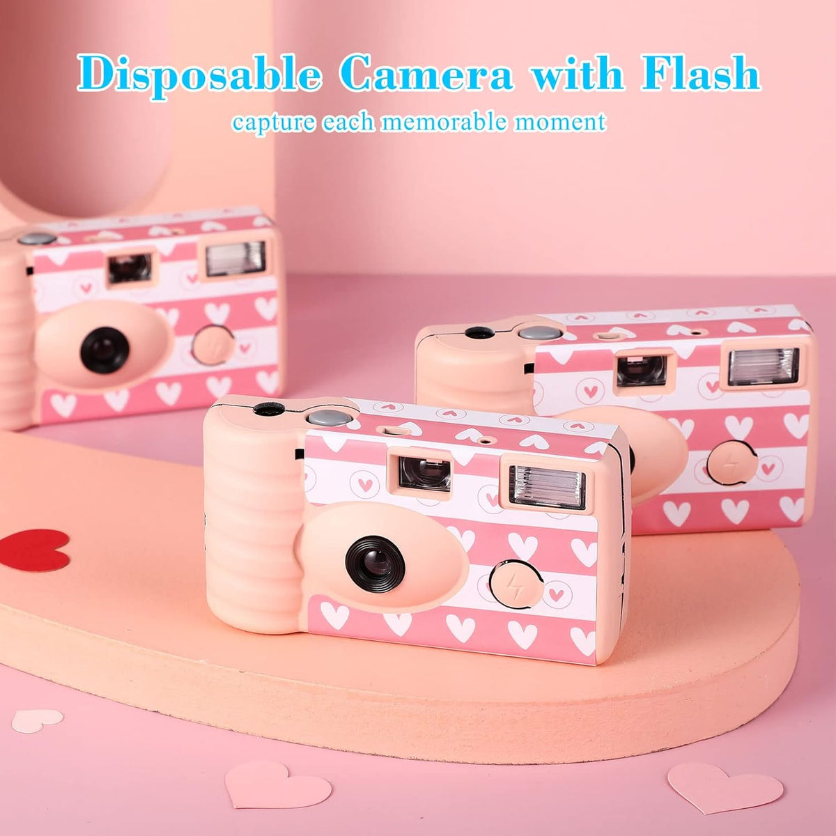 3 Pack Disposable Camera for Wedding Simple Use Color Film Camera with Flash Disposable Cameras One