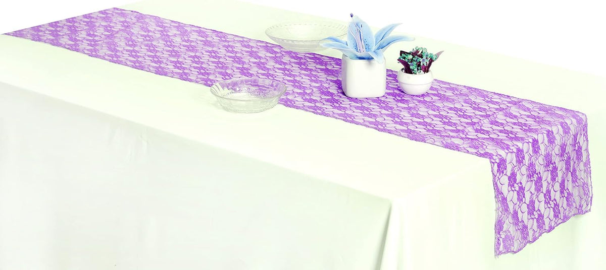 MDS Pack of 25 Wedding 12 x 108 inches Lace Table Runner for Wedding, Decorations for Birthday