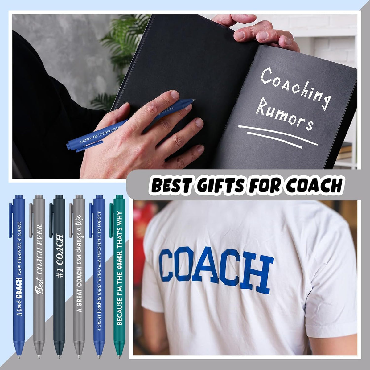 24 Pcs Coaches Appreciation Gifts Ballpoint Pen Sports Thank You Work Pen for Coaches Funny Gifts