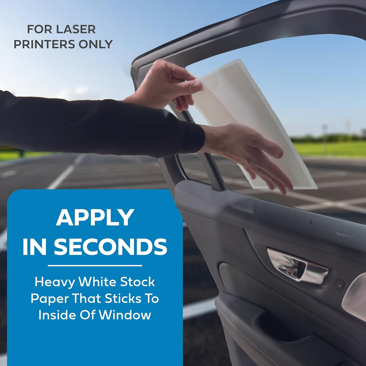 Interior Car Window Stickers for Cars & Dealerships - Blank White | 8.5" x 11" | (250 Pack of