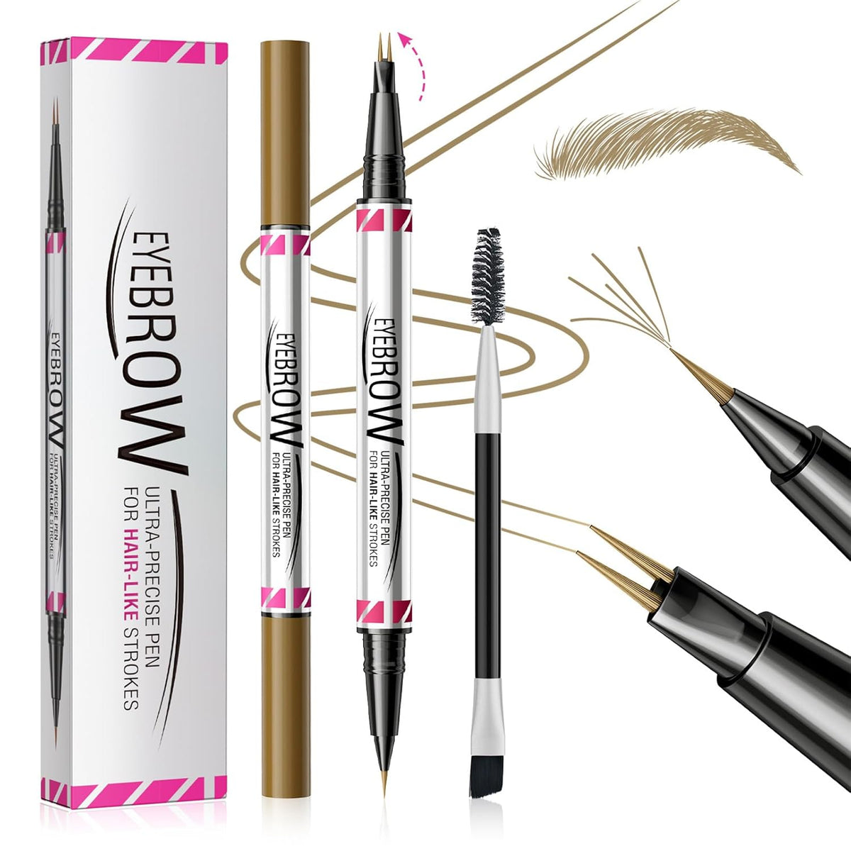 Microblading Eyebrow Pencils for Women - Eyebrow Pen 2-in-1 Dual-Ended Eye Brow Pencil with Precise