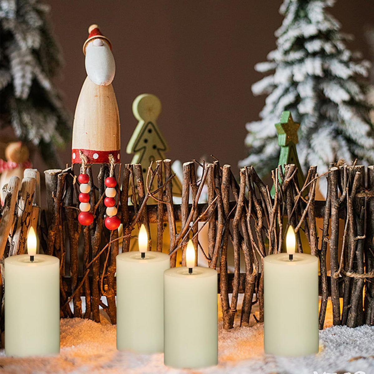 Flameless Candles with Remote Timer, 6 PCS Real Wax LED Votive Battery Operated Candles with 3D
