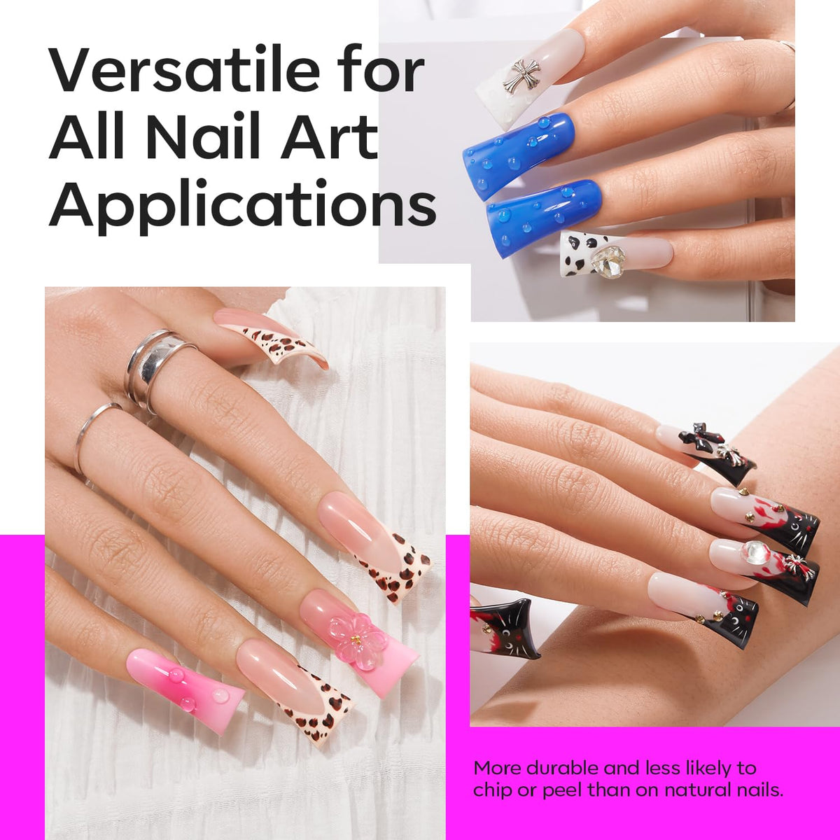 modelones Duck Nail Tips, Short Flare Pre-Shape Half Cover Soft Gel Tips Wide Style Acrylic Fake