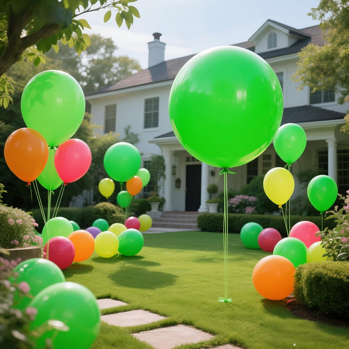KAWKALSH Lime Green Balloons 9pcs 36 Inch Extra Large Big Jumbo Giant Neon Yellowish Light Green