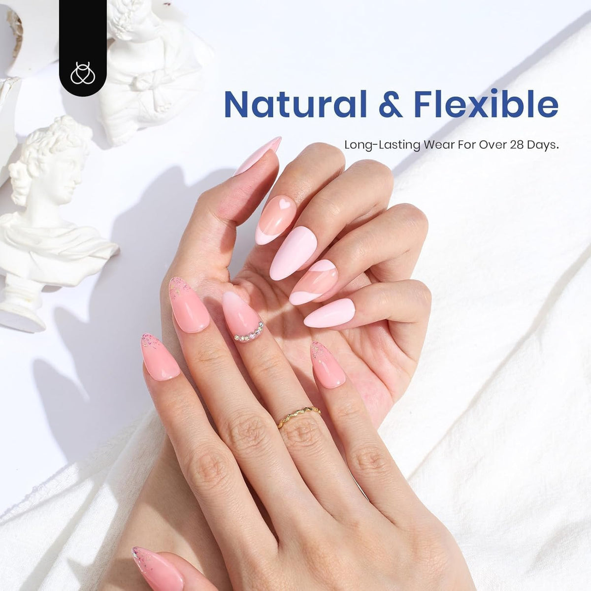 Beetles Gel Nail Kit Amond Shape - 504Pcs Gel Nail Kit Easy Nail Extension Set Etch X Nail Tips