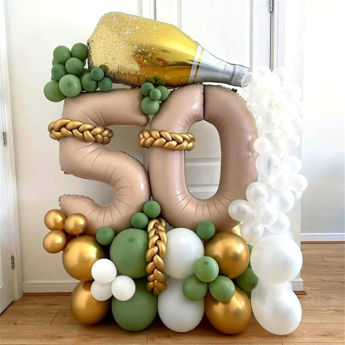 Nude Number Balloons for Boys Girls, 40inch Large Tan Number 6 Foil Mylar Helium Balloons, Self
