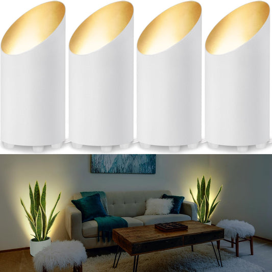 SUNVIE 4 Pack Up Lights Indoor Floor Can Light 5W Uplighting Uplights Indoor with 2700K GU10 Bulbs