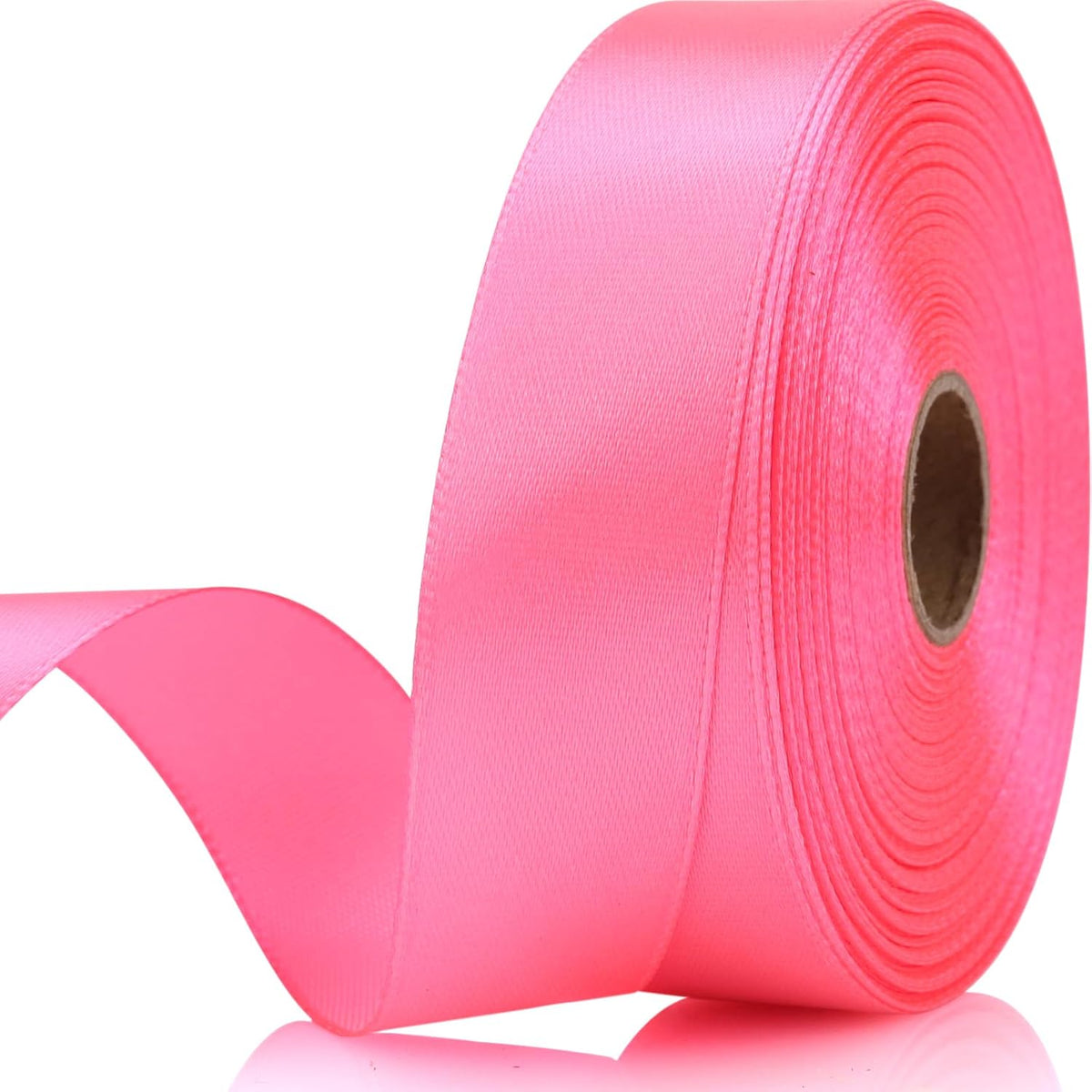 Pink Ribbon 7/8 Inch 30 Yards Satin Craft Ribbon-Single Face Polyester Ribbon for Handmade
