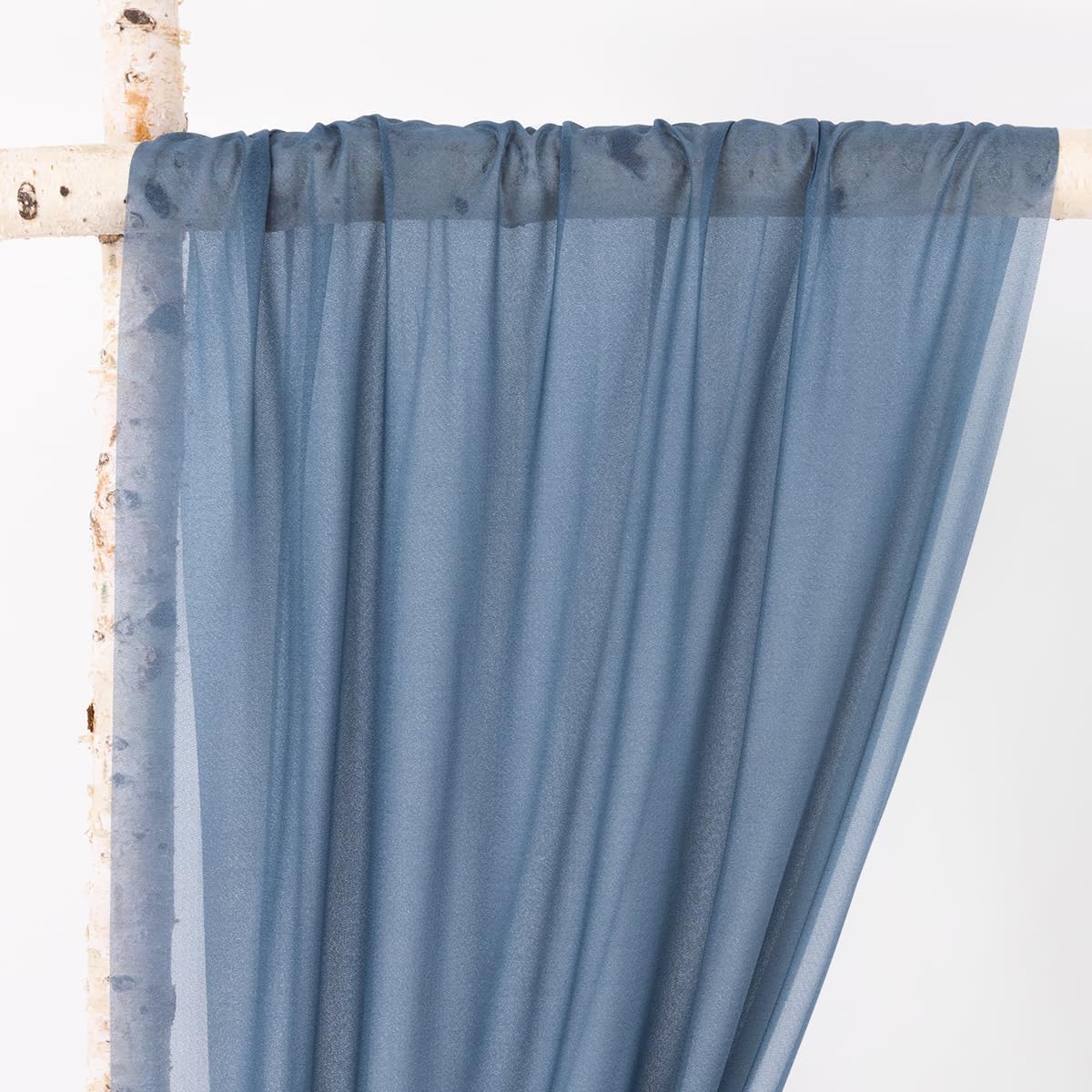 MLMW Wedding Arch Draping Fabric 2 Panels 29" x 20Ft Dusty Blue Sheer Wedding Arch Backdrop Drapes
