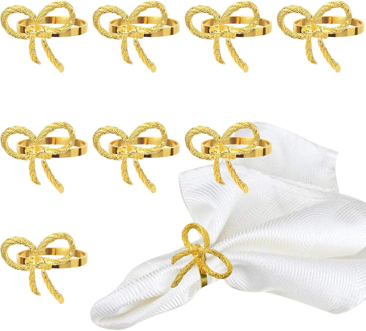 Pack of 6 Napkin Rings Alloy Hollow Out Flower Napkin Holder Dinning Table Napkin Ring for Dinner