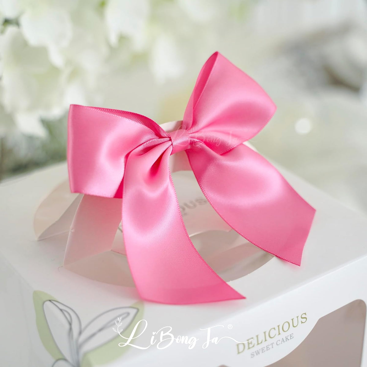4.5" Satin Ribbon Hot Pink Bows for Gift Wrapping, Twist Tie Bows, Cute Bows for Crafts, Party