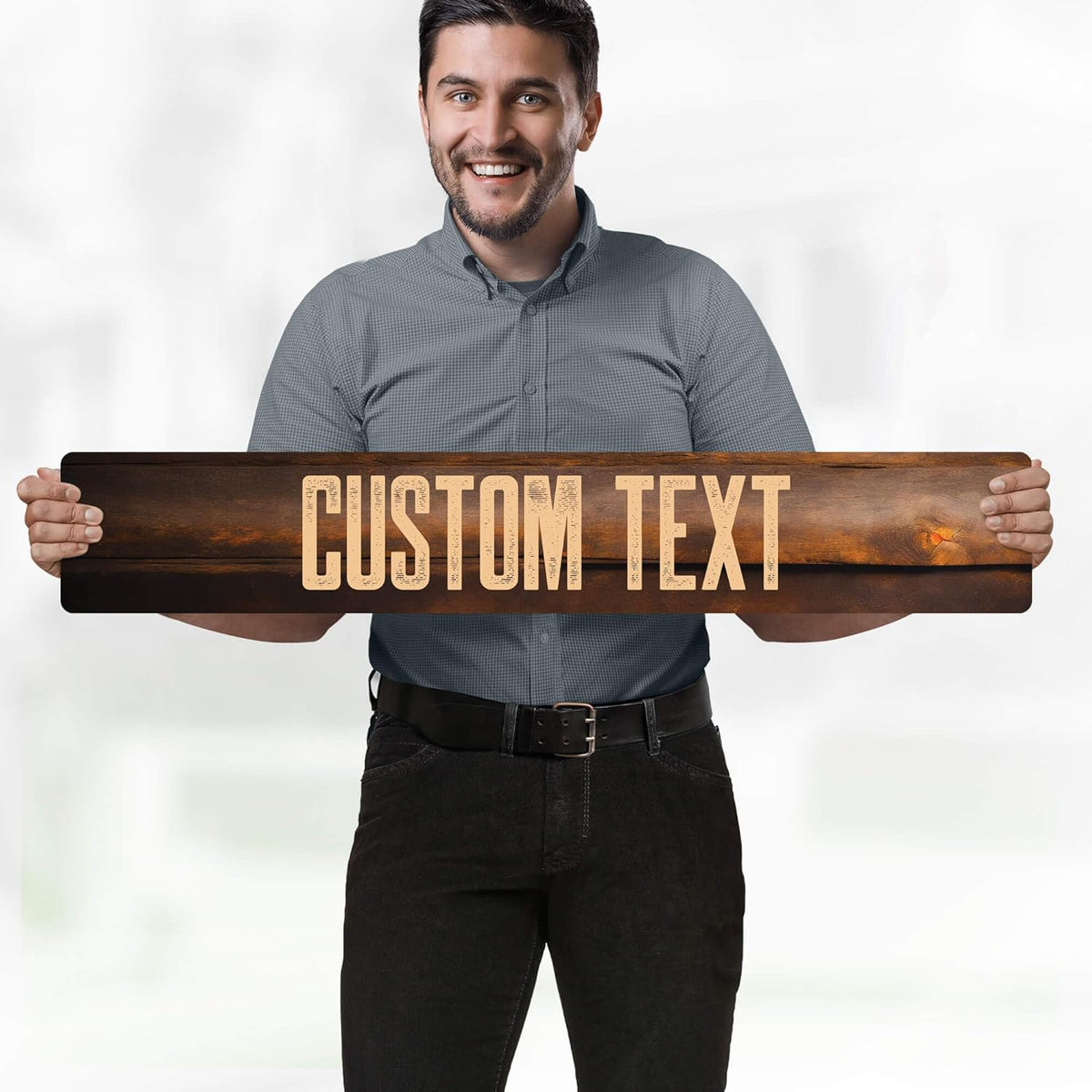 Custom Sign, Custom Street Sign, 11 Font Colors, 13 Font Styles, 4 Hole Options, 22 Sizes, 6x36