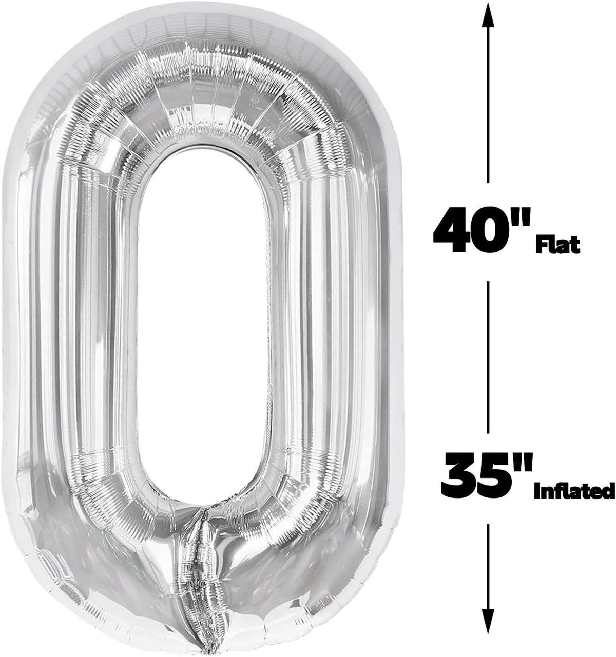 Silver 40 Inch 10 Number Balloons, 10 Decorations for 10 100 Birthday, Foil Giant Birthday