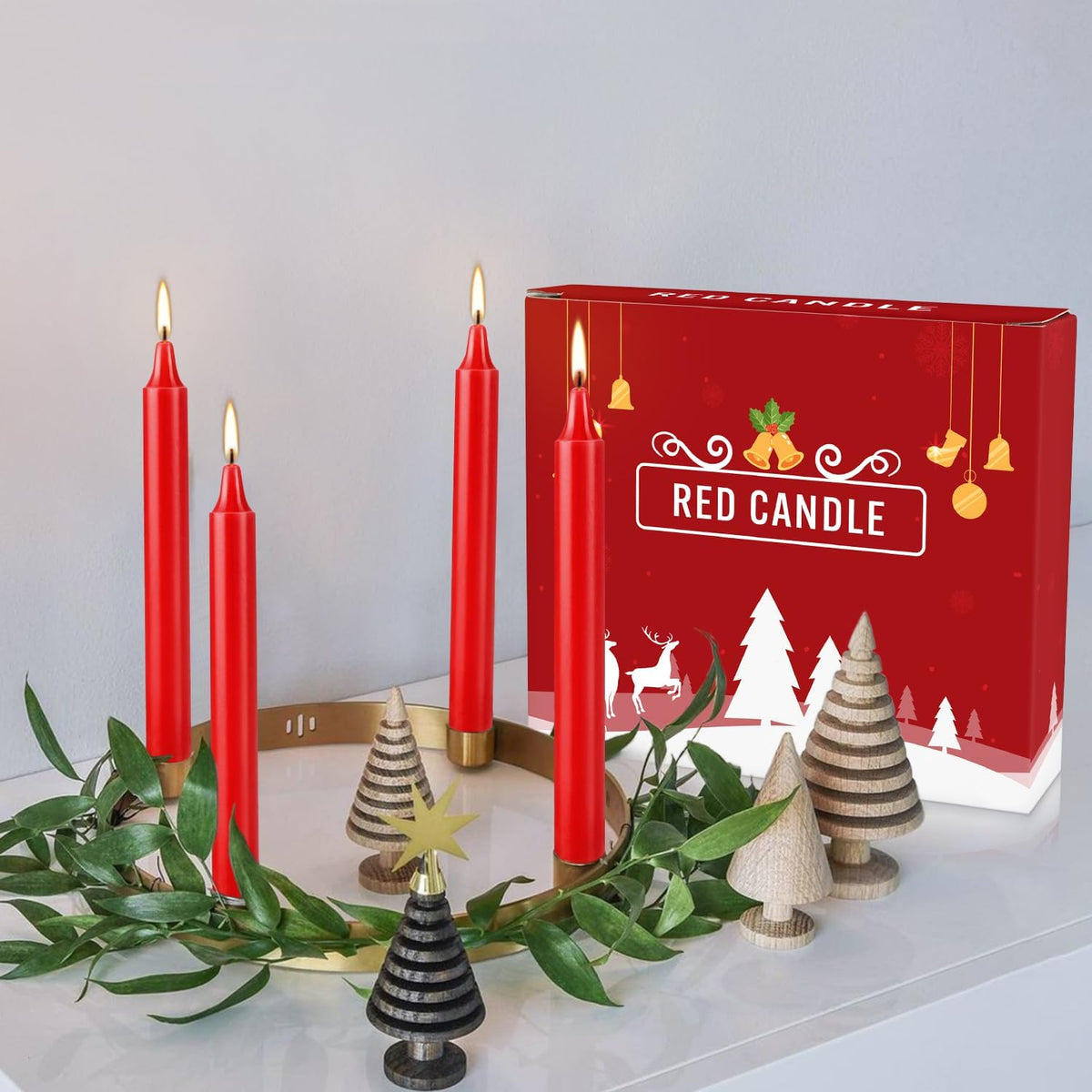 Set of 20 Red Candles –Spell Chime Candles for Christmas,Household, Wedding, Rituals, Prayer