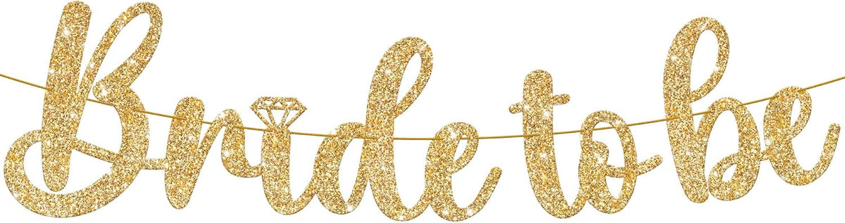 KatchOn, Gold Glitter Bride To Be Banner - 10 Feet, No DIY | Gold Bride to Be Sign for Bachelorette