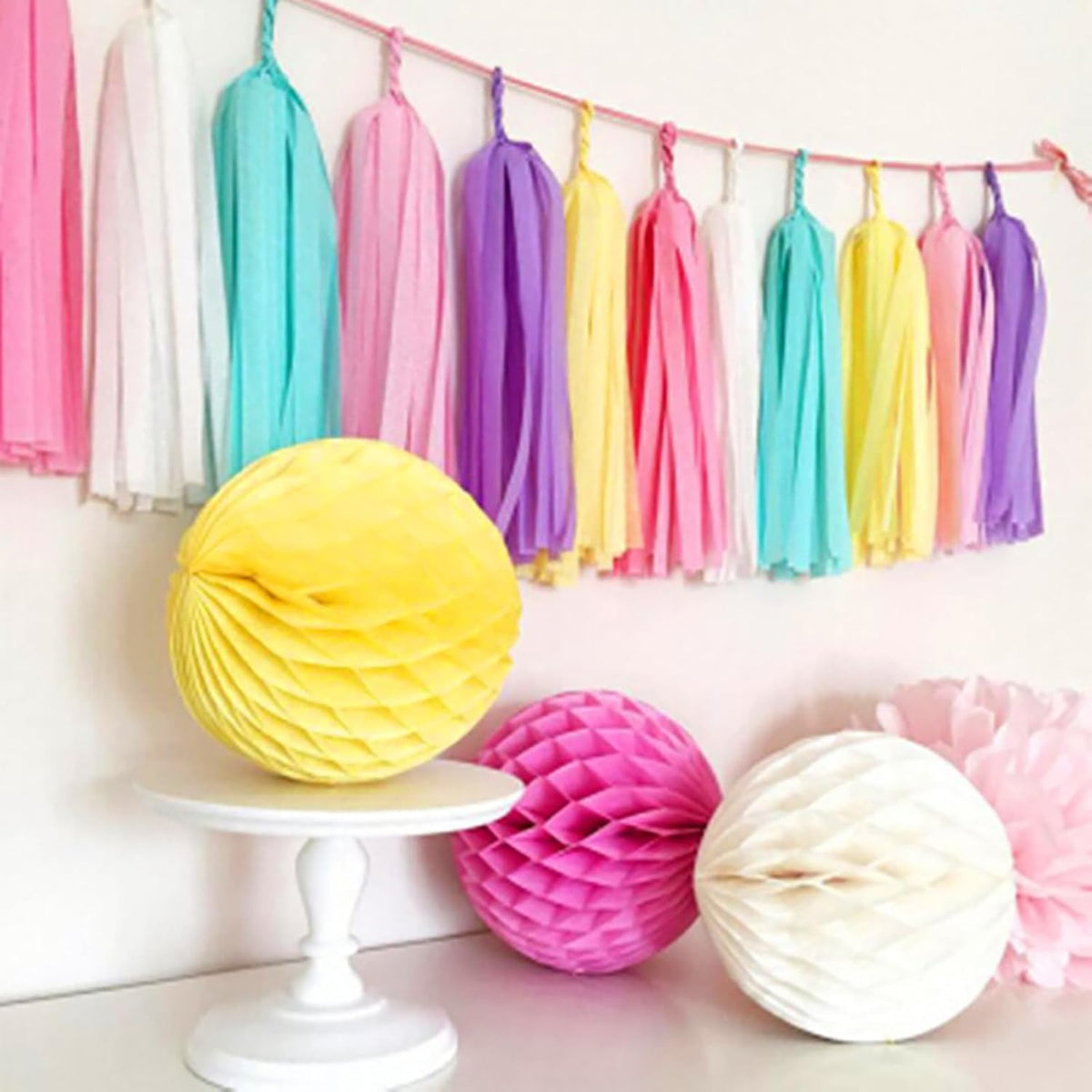 ZOOYOO Brown Tassel Garland Tissue Paper Tassel Banner, Boho Table Decor,DIY Kits for Rustic