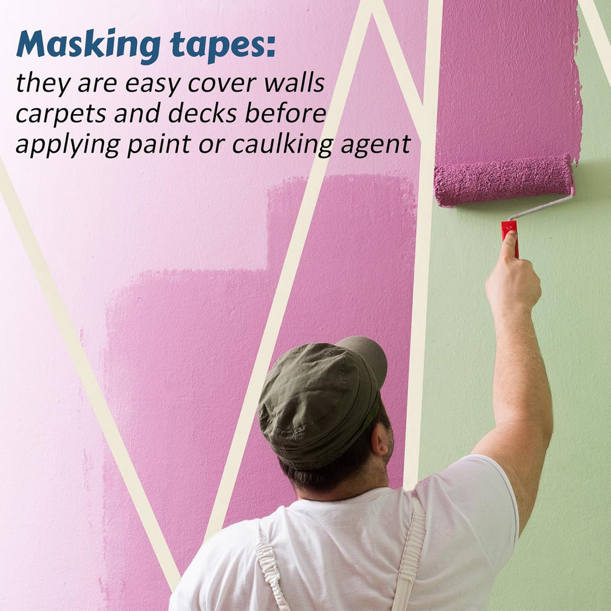 Masking Tape Bulk General Purpose Masking Painting Tape 55 Yards for Painting Home Office School