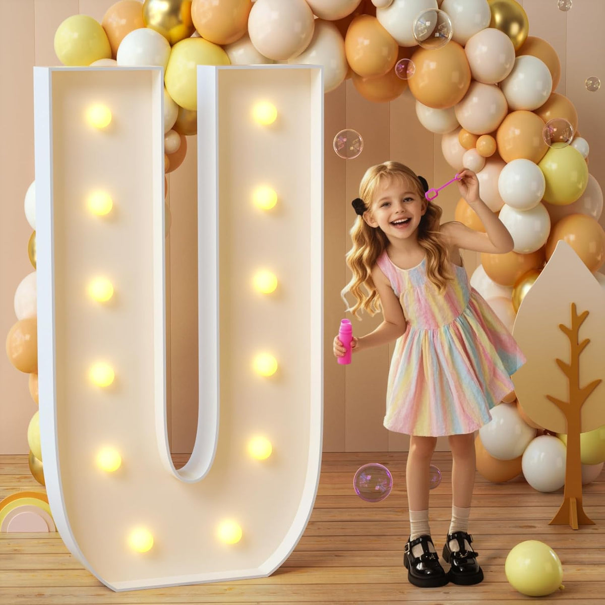 imprsv Marquee Light Up Letters, 4FT Mosaic Letters with Light for Baby Shower Graduation Party