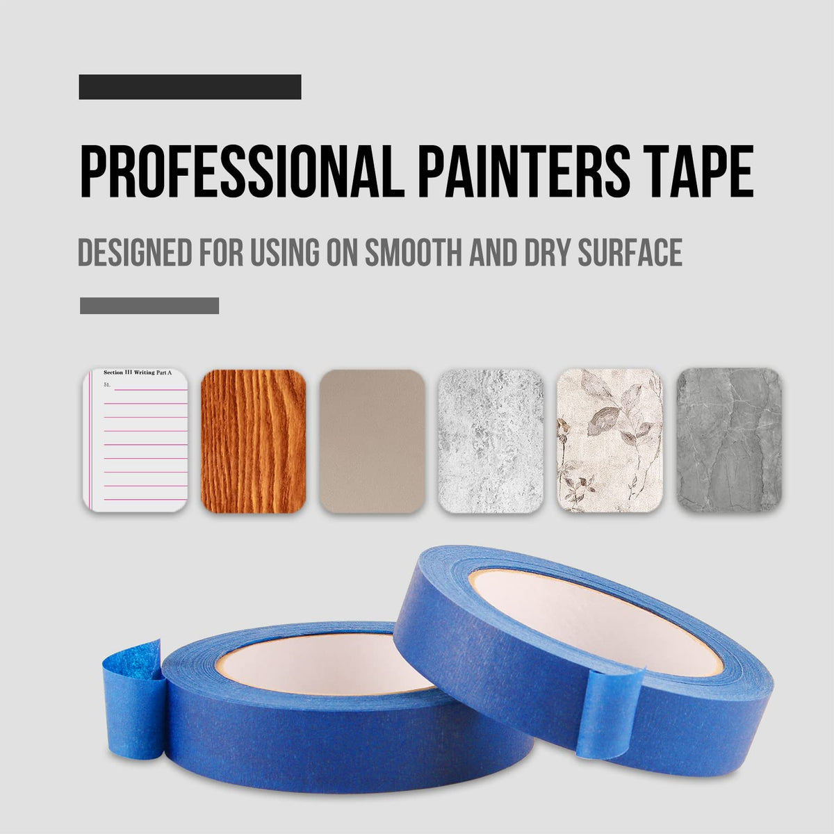 Lichamp 4 Pack Blue Painters Tape 1 inch, Blue Masking Tape 1 inch x 55 Yards x 4 Rolls (220 Total