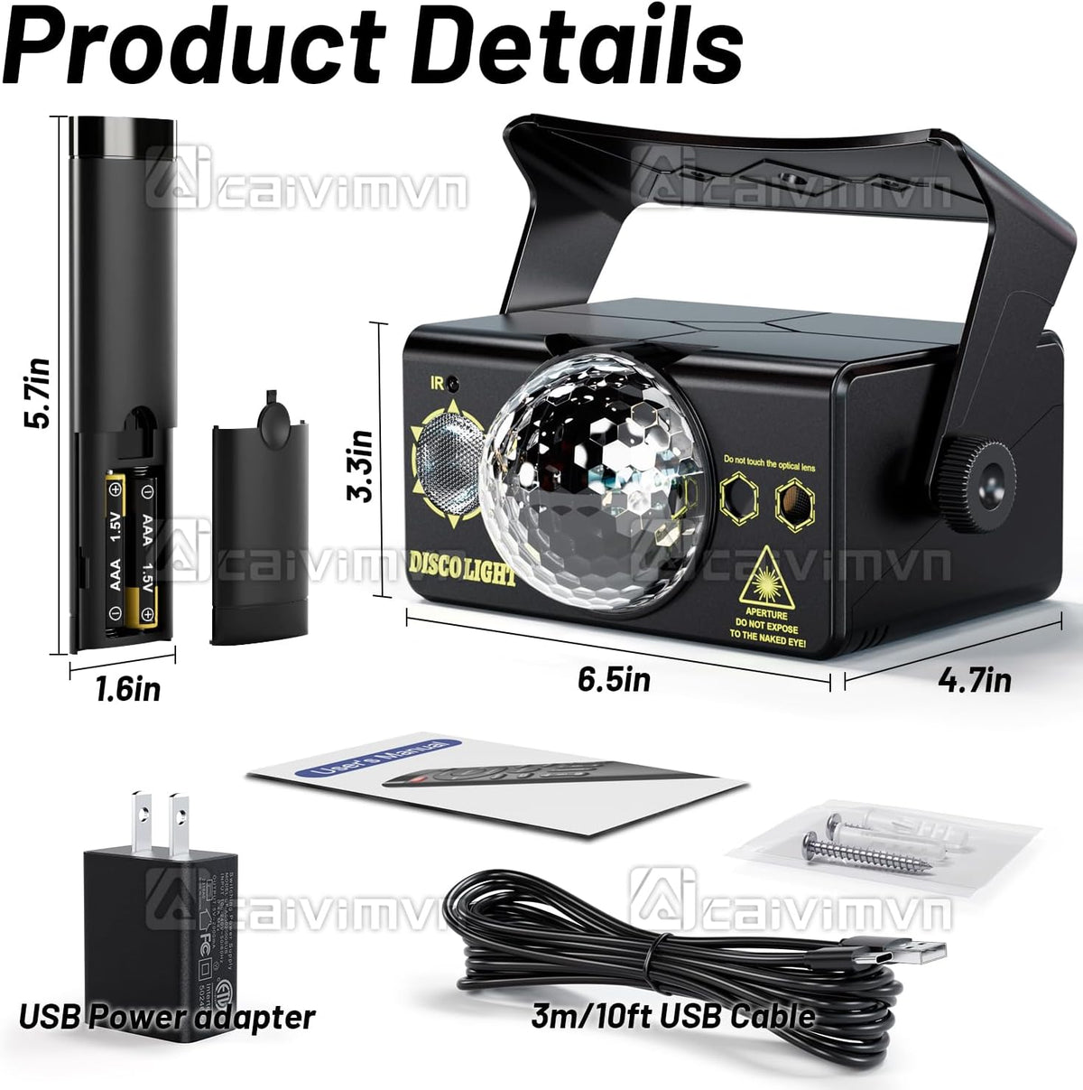Party Lights Disco Ball Light Dj Disco Lights LED Stage Strobe Lights Projector Sound Activated