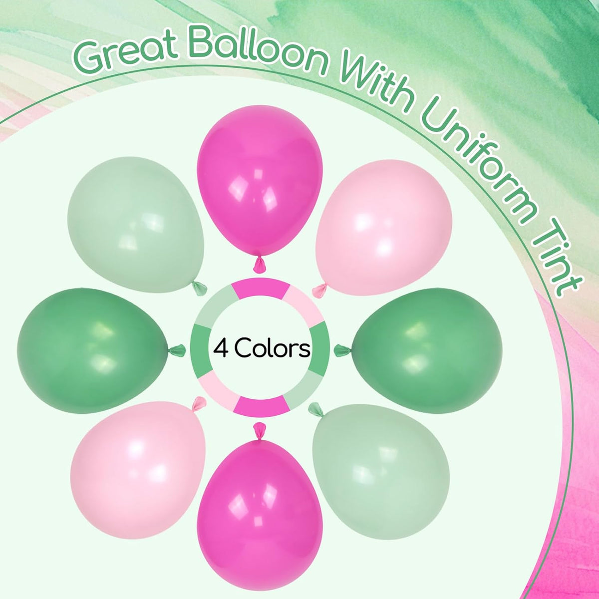 60pcs Pink and Green Balloons 12inch with Light Pink Dusty Green Balloons for Hawaiian Baby Shower