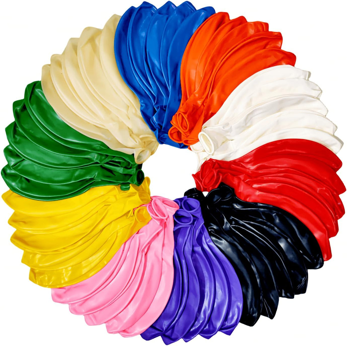 50 Pack 24 inch Balloons 10 Assorted Colors Latex Rainbow Party Big Balloon Bulk for Various Party