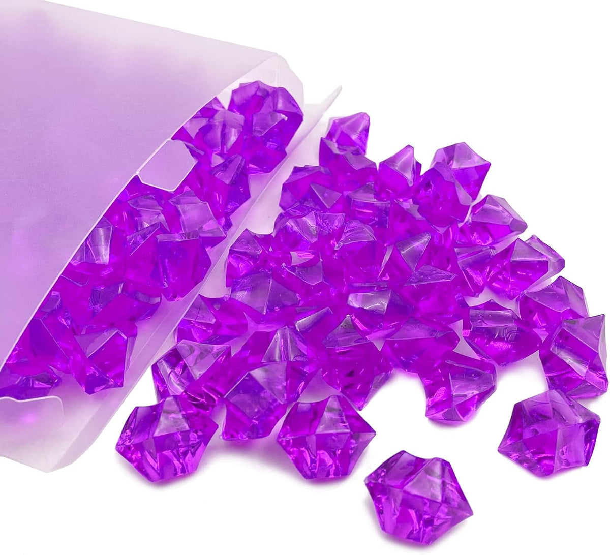 150PCS Fake Ice, Fake Crushed Ice Cubes 16 x 22 mm Artificial Acrylic Crystal Diamonds for Vase