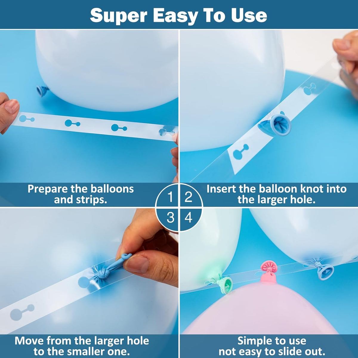 KICNIC Balloon Arch Strip Kit for Garland, 32.8 Feet Balloon Tape Strips and 200 Glue Point Dot