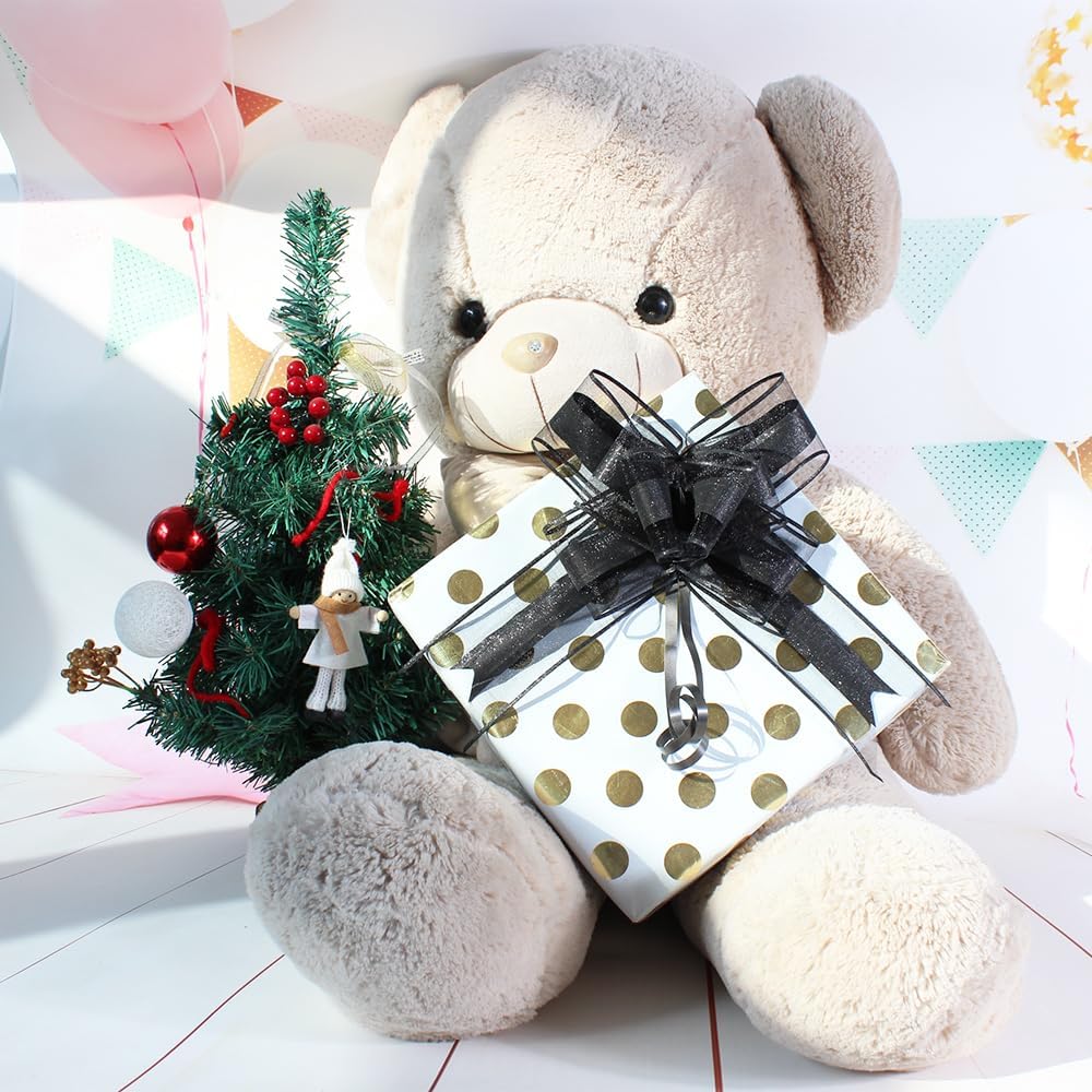 WEWILUCK Large Black Gift Bows - Perfect bows for Gift Wrapping,Big Pull Gift Wrap Bows for Man