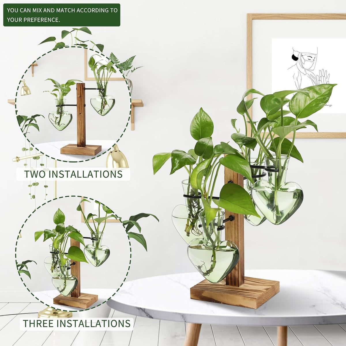 Plants Propagation Stations Plant Terrarium Kit Glass Planters for Indoor Plants House Plant